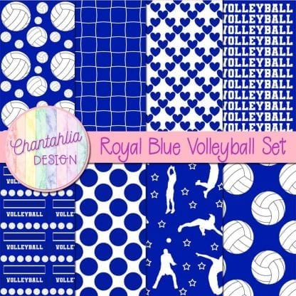 blue volleyball digital papers