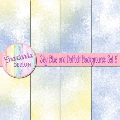 sky blue and daffodil digital paper backgrounds