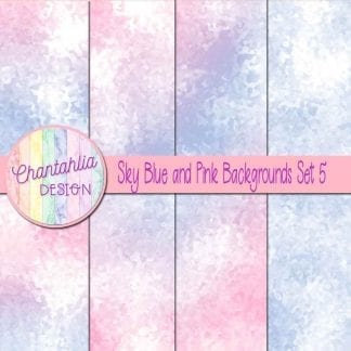 sky blue and pink digital paper backgrounds