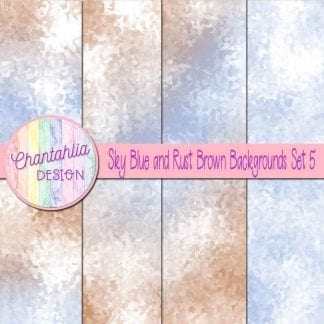 sky blue and rust brown digital paper backgrounds