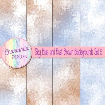 sky blue and rust brown digital paper backgrounds