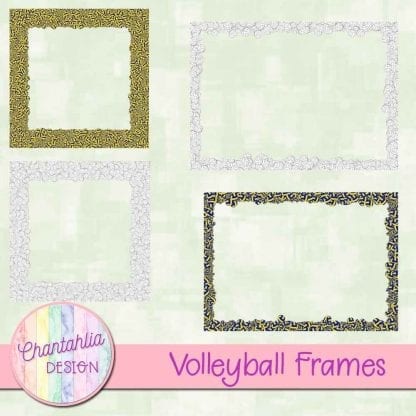 Free digital frames in a volleyball theme