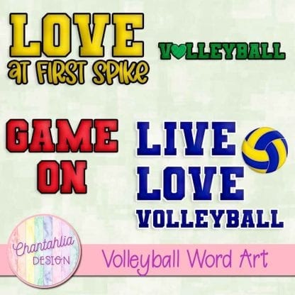 free word art in a volleyball theme