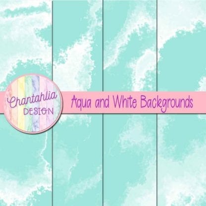 Free aqua and white digital paper backgrounds