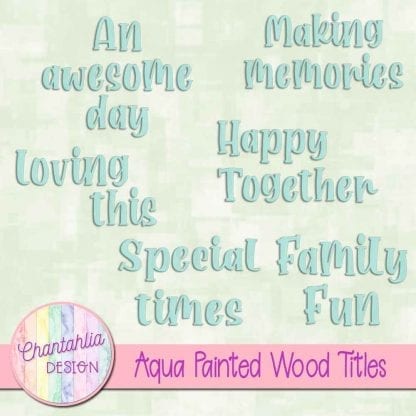 free aqua painted wood titles