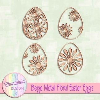 free beige metal floral easter eggs