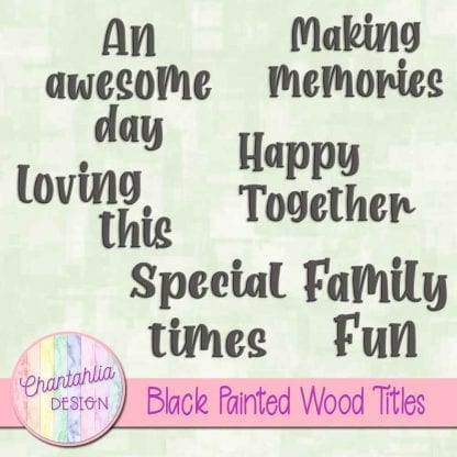 free black painted wood titles