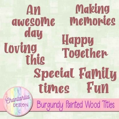 free burgundy painted wood titles