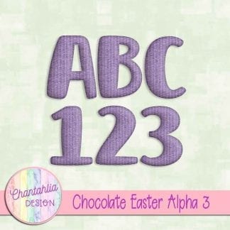 Free alpha in a Chocolate Easter theme on Chantahlia Design.
