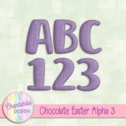 Free alpha in a Chocolate Easter theme on Chantahlia Design.