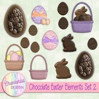 Free design elements in a Chocolate Easter theme
