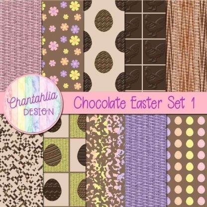 Free digital papers in a Chocolate Easter theme