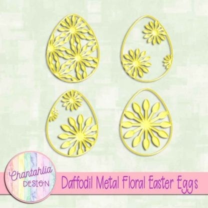 free daffodil metal floral easter eggs