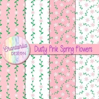 Free digital paper with dusty pink spring flower designs