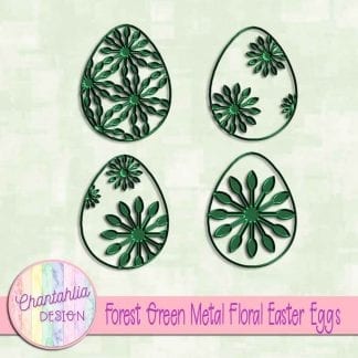 free forest green metal floral easter eggs