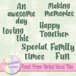 free forest green painted wood titles