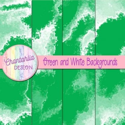 Free green and white digital paper backgrounds