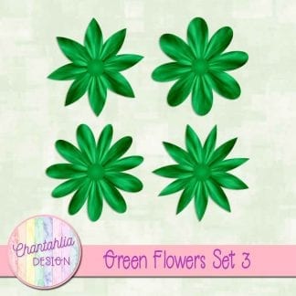 Free green flowers design elements