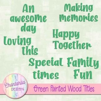 free green painted wood titles
