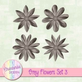 Free grey flowers design elements