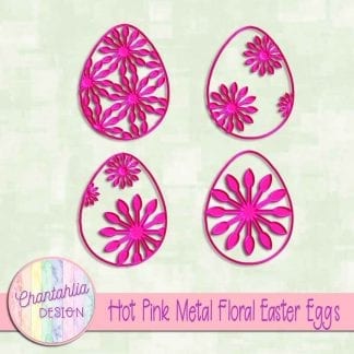 free hot pink metal floral easter eggs
