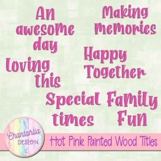 free hot pink painted wood titles