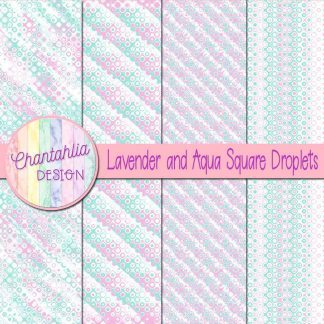 Free lavender and aqua square droplets digital papers