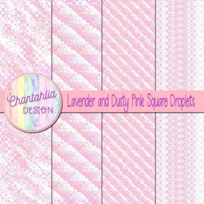 Free lavender and dusty pink square droplets digital papers