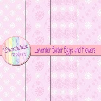 Free lavender digital papers featuring flowers in Easter eggs
