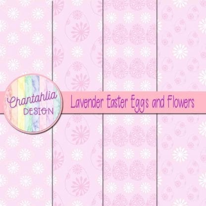Free lavender digital papers featuring flowers in Easter eggs