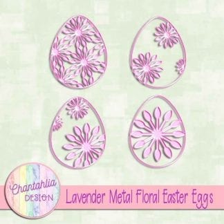 free lavender metal floral easter eggs