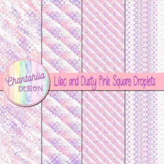 Free lilac and dusty pink square droplets digital papers