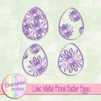 free lilac metal floral easter eggs