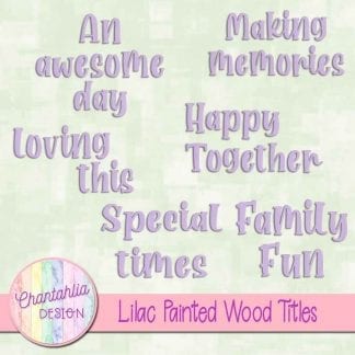 free lilac painted wood titles