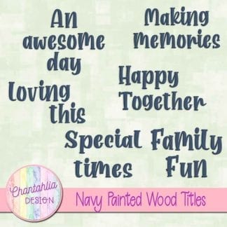 free navy painted wood titles