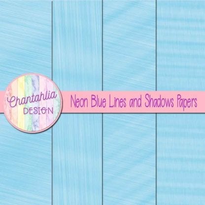 Free neon blue lines and shadows digital papers