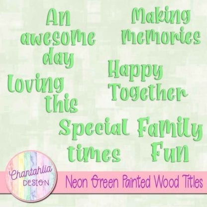free neon green painted wood titles