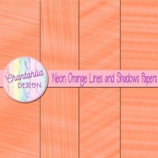 Free neon orange lines and shadows digital papers