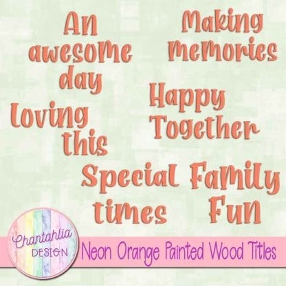 free neon orange painted wood titles