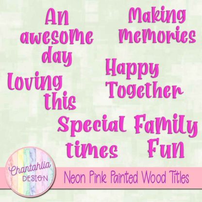 free neon pink painted wood titles