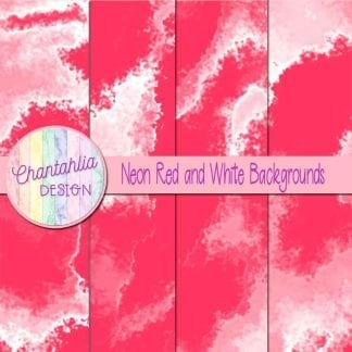 Free neon red and white digital paper backgrounds