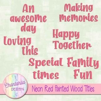 free neon red painted wood titles