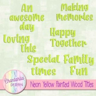 free neon yellow painted wood titles