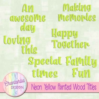 free neon yellow painted wood titles