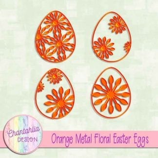 free orange metal floral easter eggs