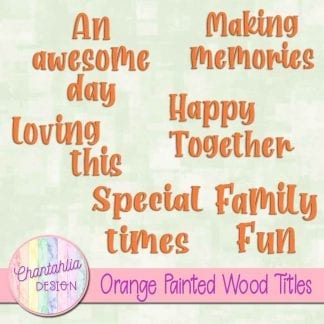 free orange painted wood titles