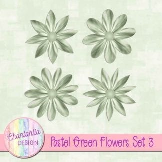 Free pastel green flowers design elements