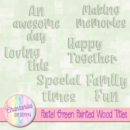 free pastel green painted wood titles