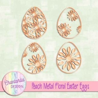 free peach metal floral easter eggs