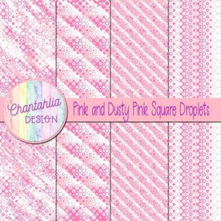 Free pink and dusty pink square droplets digital papers
